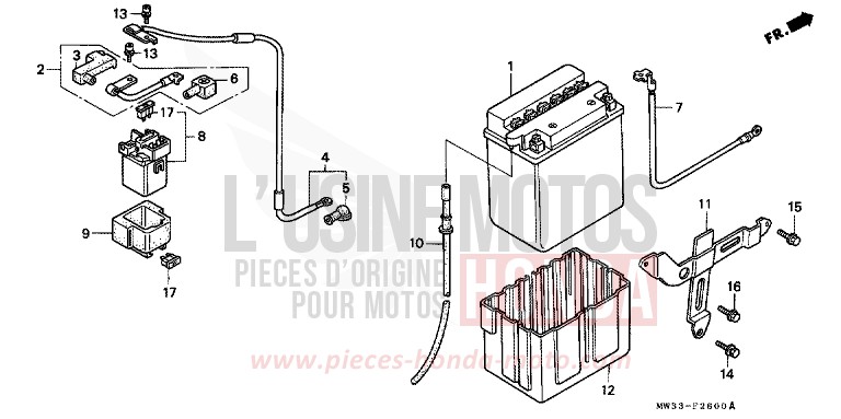BATTERIE von CB1300 Super Bold'or ABS PEARL GREAT BLUE (PB262) von 1995